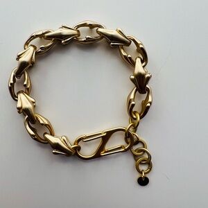 Matte Gold Chunky Link Bracelet with Double Clasp